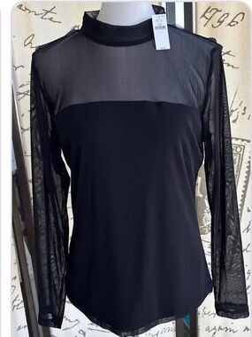NWT BANANA REPUBLIC MESH BLOUSE WITH INSERT TOP SIZE M